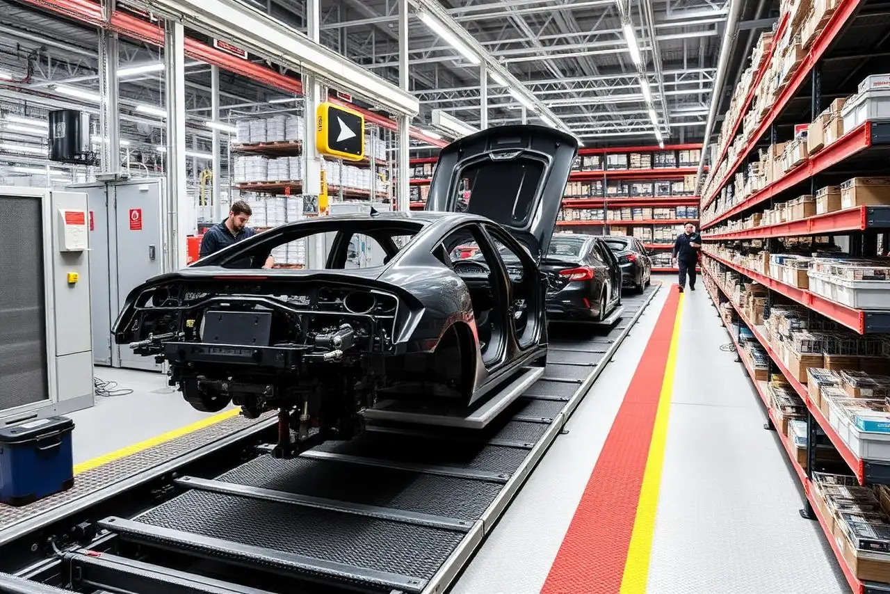 JIT warehousing and sequenced parts delivery for automotive OEM manufacturing